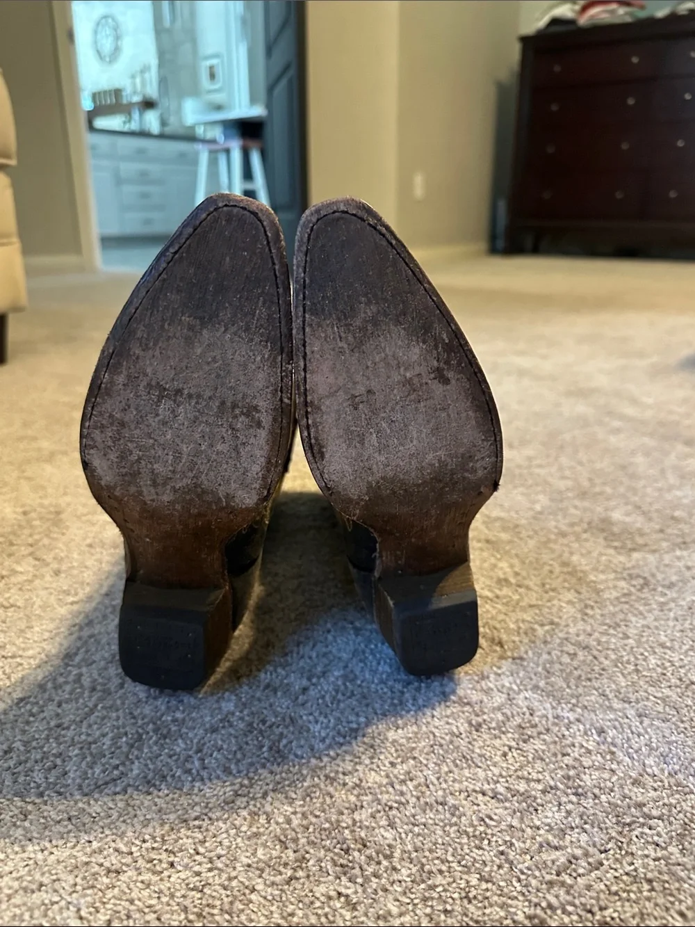 Kids Black Wing-Embroidered Western Boots